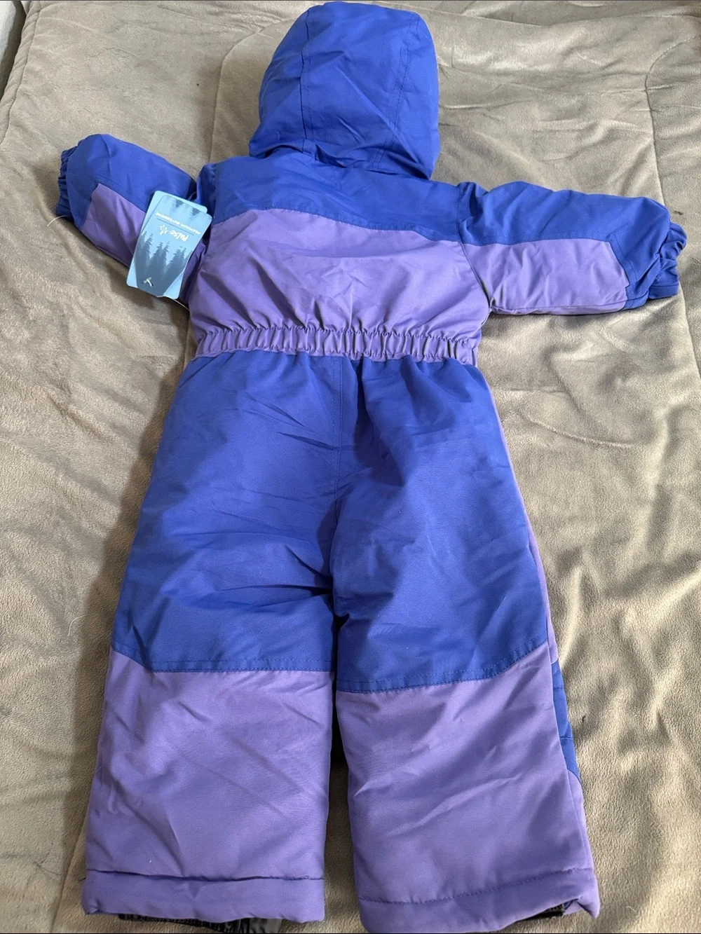 NWT Pulse kids unisex Purple and Royal Blue Kids Hooded Winter Snowsuit Sz 12 M
